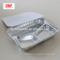 Recipiente de alumínio descartável de 3 compartimentos para alimentos